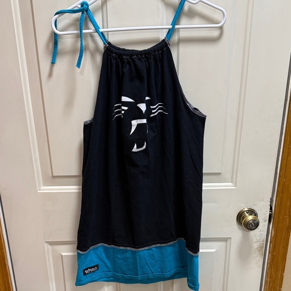 Women's Refried Apparel Black Carolina Panthers Sustainable Vintage Tank Dress M